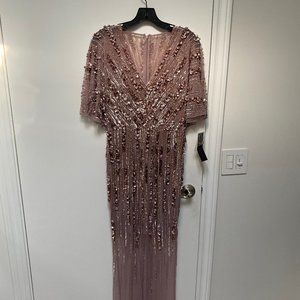 Aidan Maddox sequin flutter sleeve dress